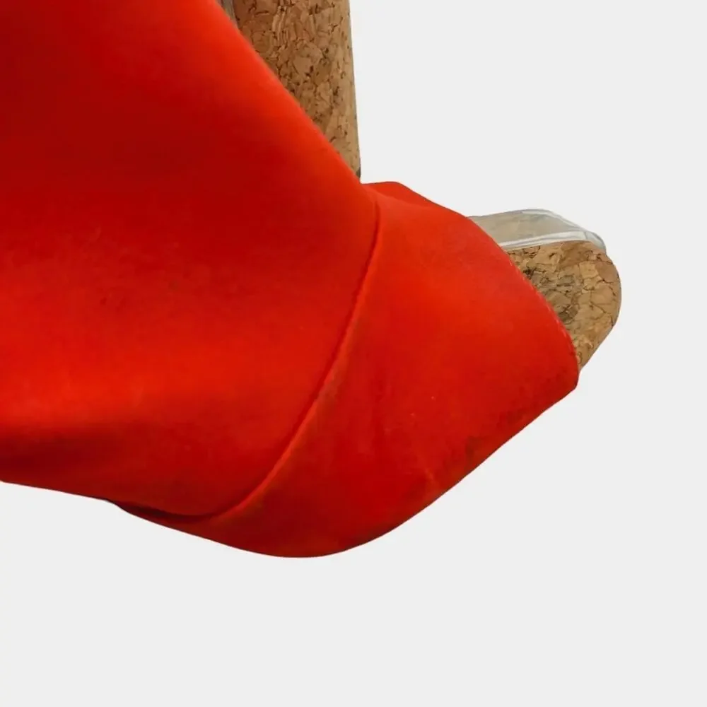 BCBGENERATION BCBG GENERATION Loriah X Bright Orange Red Block Heels Sandals 9.5